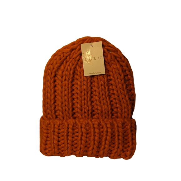 Lulu Orange Chunky Knit Beanie NWT - Picture 2 of 3